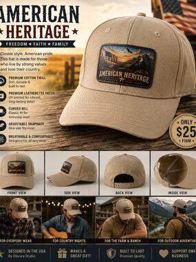 AMERICAN HERITAGE PATCH HAT 🦅